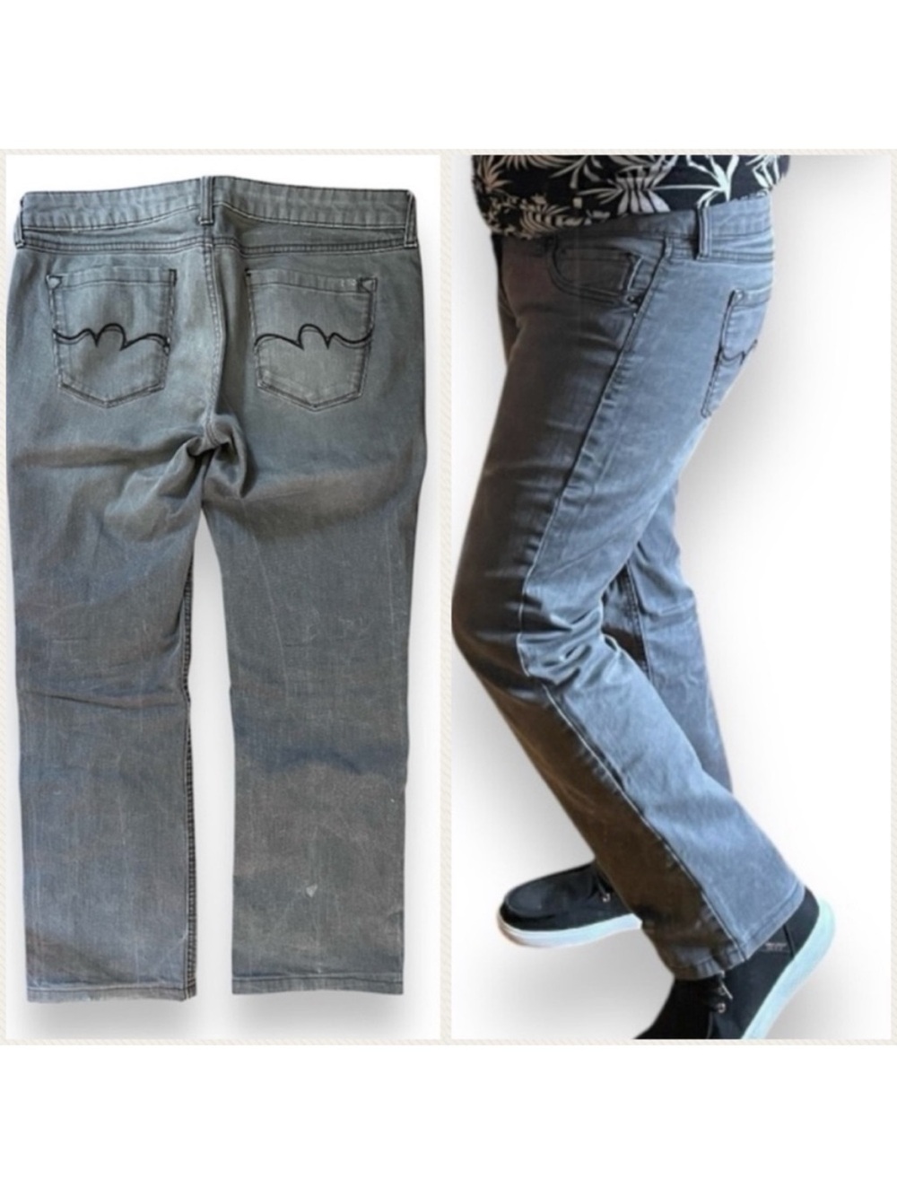 Cool Grey bootcut jeans ring denim sz 12 Mango